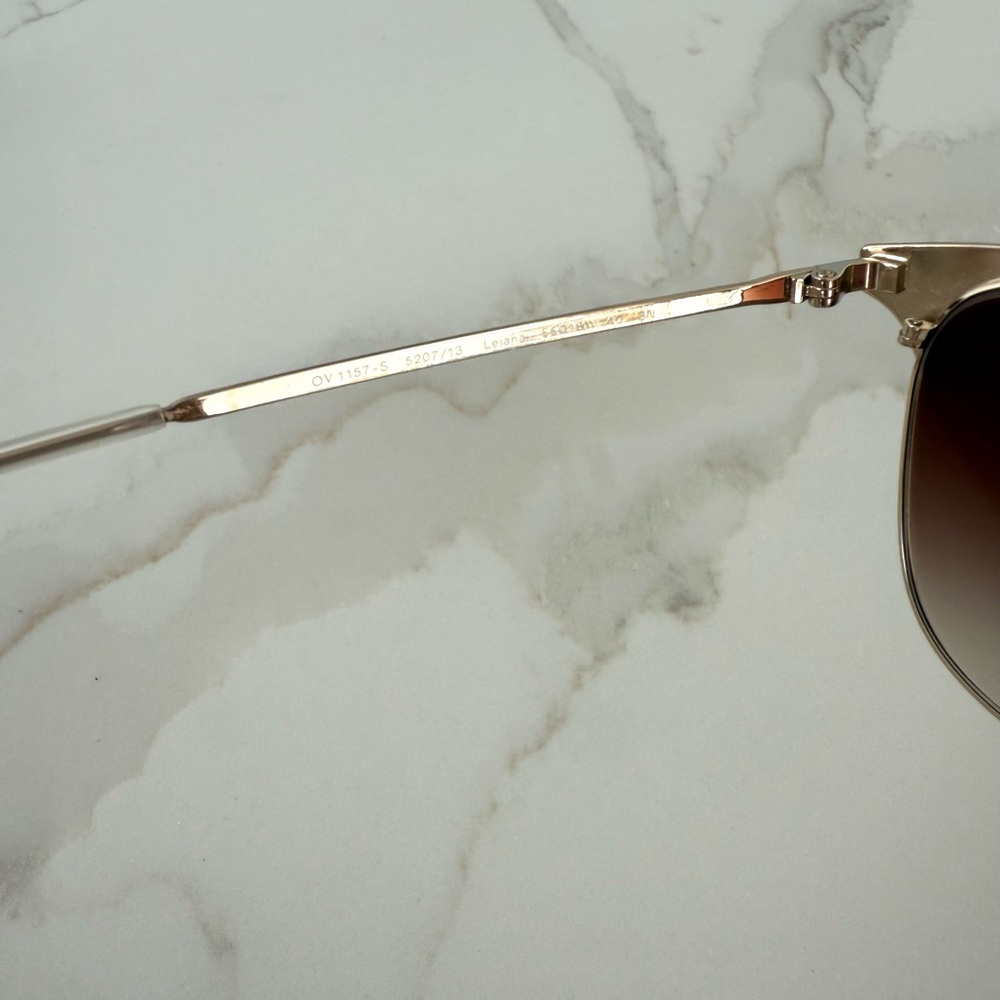 Oliver Peoples Cream and Brown Sunglasses - Picture 3 of 5